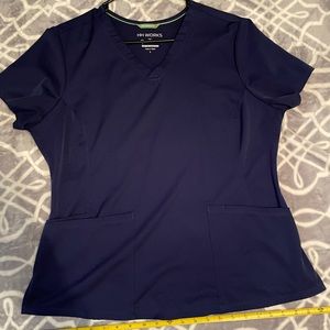 Healing hands navy scrub top